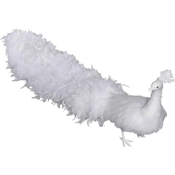 Dekotiere | Winterdeko^DecoWoerner Deko Pfau , 150 Cm Lang weiß