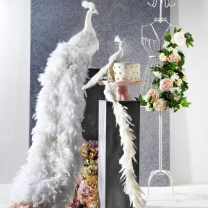 Dekotiere | Winterdeko^DecoWoerner Deko Pfau , 150 Cm Lang weiß