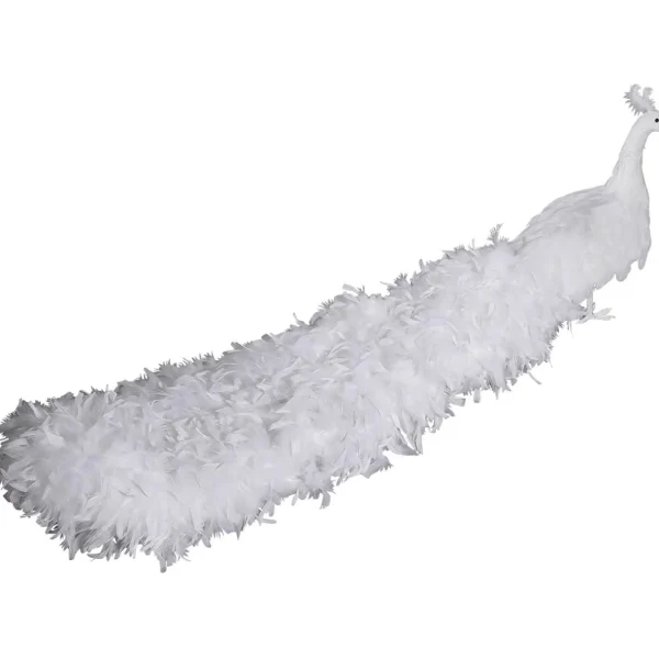 Dekotiere | Winterdeko^DecoWoerner Deko Pfau , 150 Cm Lang weiß