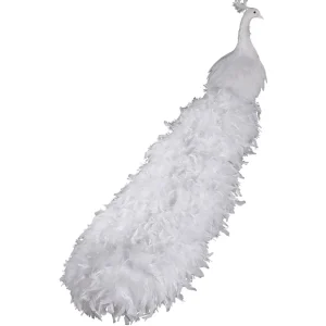 Dekotiere | Winterdeko^DecoWoerner Deko Pfau , 150 Cm Lang weiß