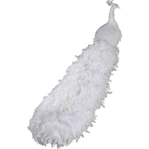 Dekotiere | Winterdeko^DecoWoerner Deko Pfau , 150 Cm Lang weiß