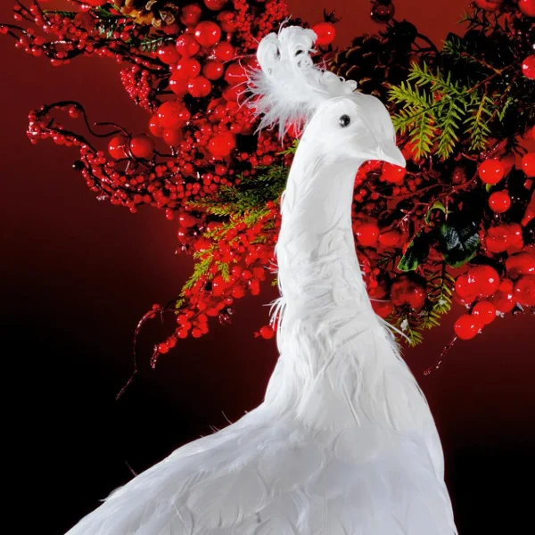 Dekotiere | Winterdeko^DecoWoerner Deko Pfau , 150 Cm Lang weiß