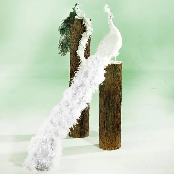 Dekotiere | Winterdeko^DecoWoerner Deko Pfau , 150 Cm Lang weiß