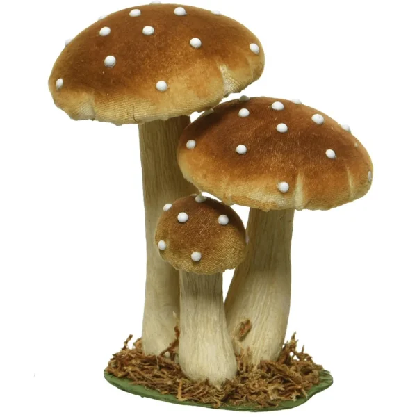 Herbstdeko^DecoWoerner Deko Pilze Mit Gepunktetem Schirm 17 Cm gelb