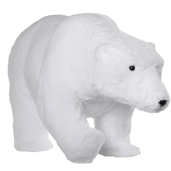 Winterdeko^DecoWoerner Deko Plüsch-Eisbär 44 Cm Hoch weiß