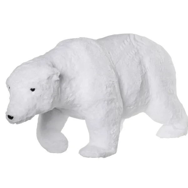 Winterdeko^DecoWoerner Deko Plüsch-Eisbär 44 Cm Hoch weiß