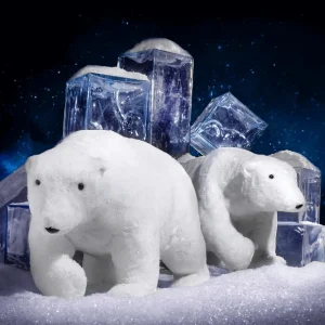 Winterdeko^DecoWoerner Deko Plüsch-Eisbär 44 Cm Hoch weiß