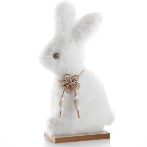 Osterdeko^DecoWoerner Deko Plüsch-Hasen-Aufsteller, , 21 Cm Hoch weiß