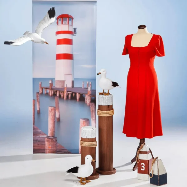 Sommerdeko^DecoWoerner Deko Poller Maritim, 80 Cm Hoch braun