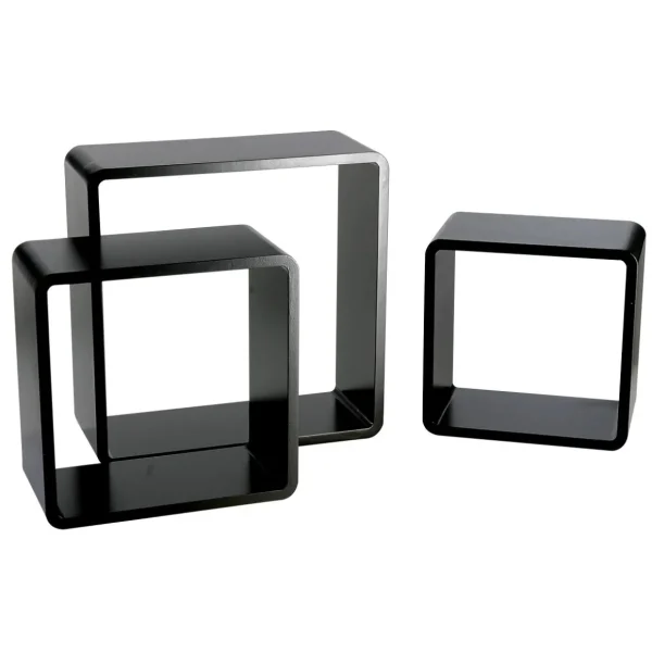 Warenpräsentation^DecoWoerner Deko Regal Set "Cube" schwarz