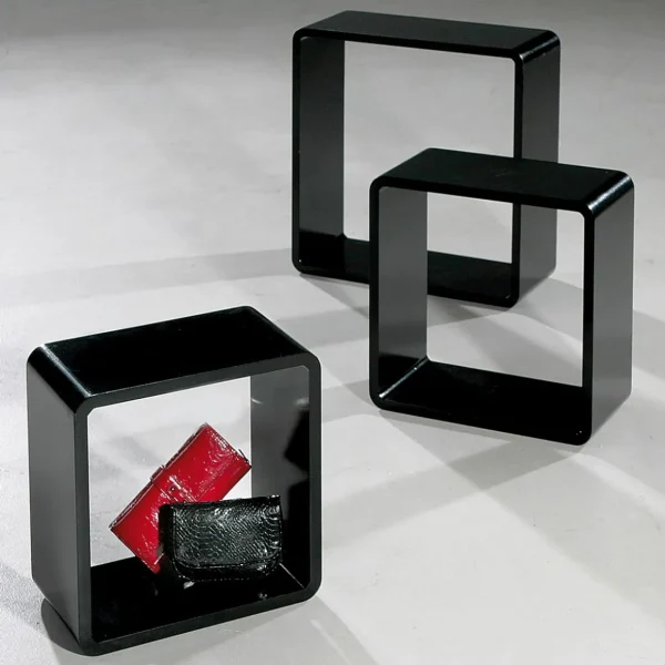 Warenpräsentation^DecoWoerner Deko Regal Set "Cube" schwarz