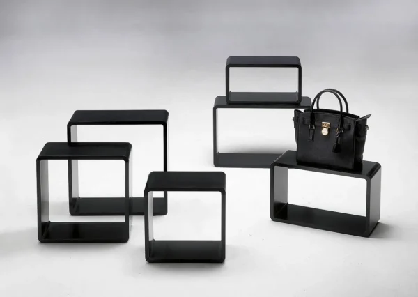 Warenpräsentation^DecoWoerner Deko Regal Set "Cube" schwarz