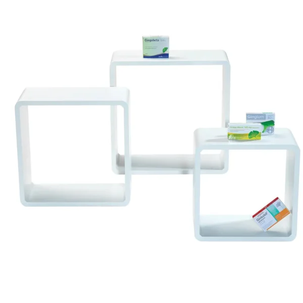 Warenpräsentation^DecoWoerner Deko Regal Set "Cube" weiß
