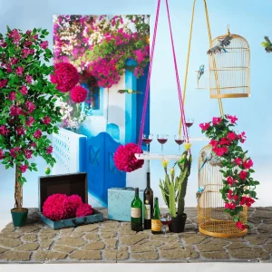 Sommerdeko^DecoWoerner Deko Schaukel 150 Cm Lang Pink weiß