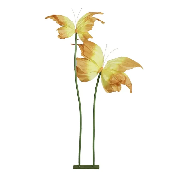 Dekotiere | Sommerdeko^DecoWoerner Deko Schmetterling-Aufsteller Aus Papier 150 Cm, gelb