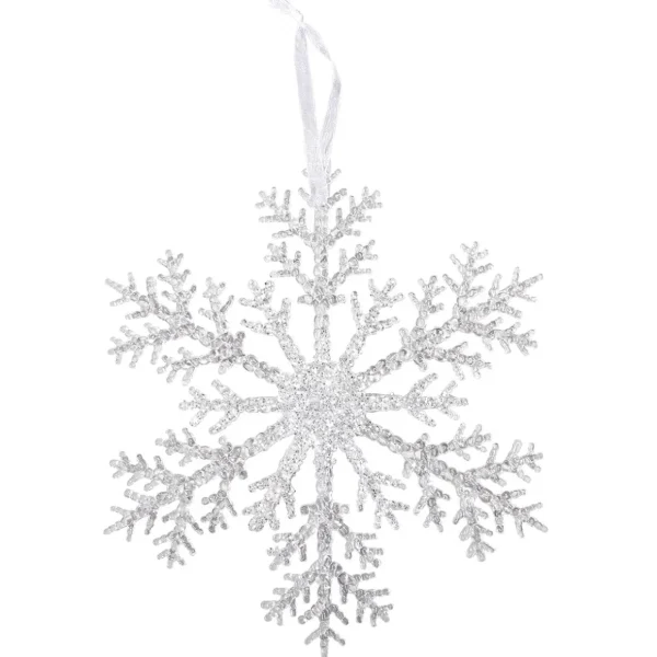 Winterdeko^DecoWoerner Deko Schneeflocken, Pack à 3 Stück transparent