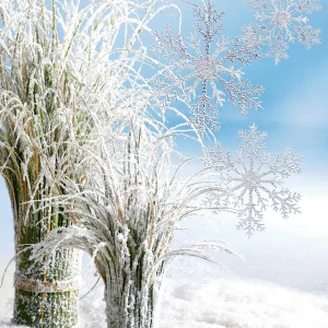 Winterdeko^DecoWoerner Deko Schneeflocken, Pack à 3 Stück transparent
