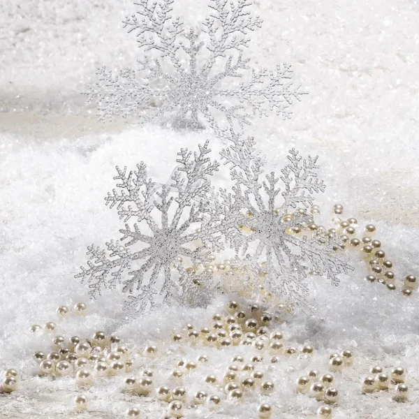 Winterdeko^DecoWoerner Deko Schneeflocken, Pack à 3 Stück transparent