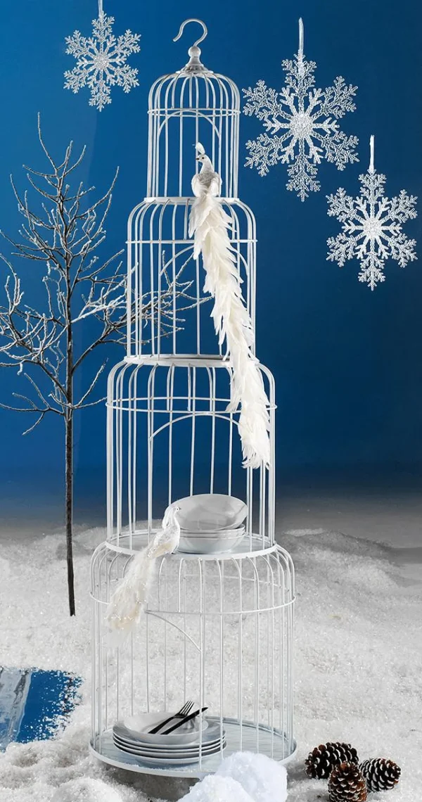 Winterdeko^DecoWoerner Deko Schneeflocken, Pack à 3 Stück transparent