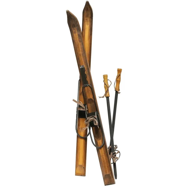 Winterdeko^DecoWoerner Deko Ski Aus Holz, 90 Cm Lang Naturholz