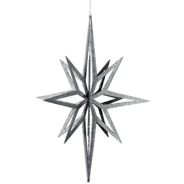 Weihnachtssterne^DecoWoerner Deko Stern 3D, 60 Cm Ø, silber