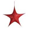 Weihnachtssterne^DecoWoerner Deko Stoff-Faltstern Glitter Mit Reißverschluss, 40 Cm rot