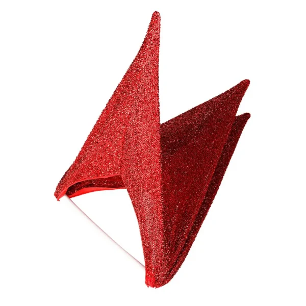 Weihnachtssterne^DecoWoerner Deko Stoff-Faltstern Glitter Mit Reißverschluss, 40 Cm rot