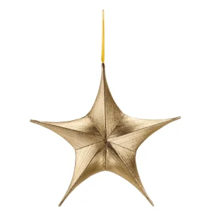 Weihnachtssterne^DecoWoerner Deko Stoff-Faltstern Mit Reißverschluss 110 Cm gold