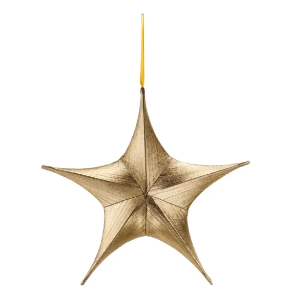 Weihnachtssterne^DecoWoerner Deko Stoff-Faltstern Mit Reißverschluss 110 Cm gold