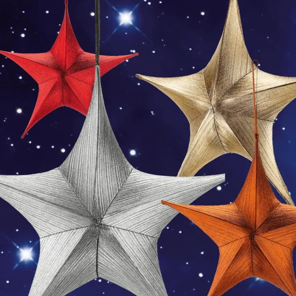 Weihnachtssterne^DecoWoerner Deko Stoff-Faltstern Mit Reißverschluss 110 Cm gold