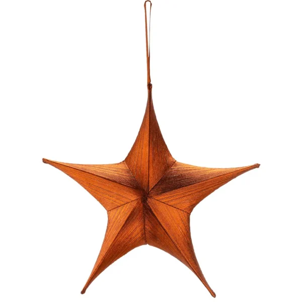 Xxl Weihnachtsdeko | Weihnachtssterne^DecoWoerner Deko Stoff-Faltstern, Kupfer Metallic, Mit Reißverschluss orange