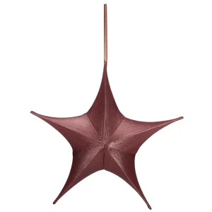 Weihnachtssterne^DecoWoerner Deko Stoff-Faltstern Kupfer Mit Reißverschluss, 40 Cm braun
