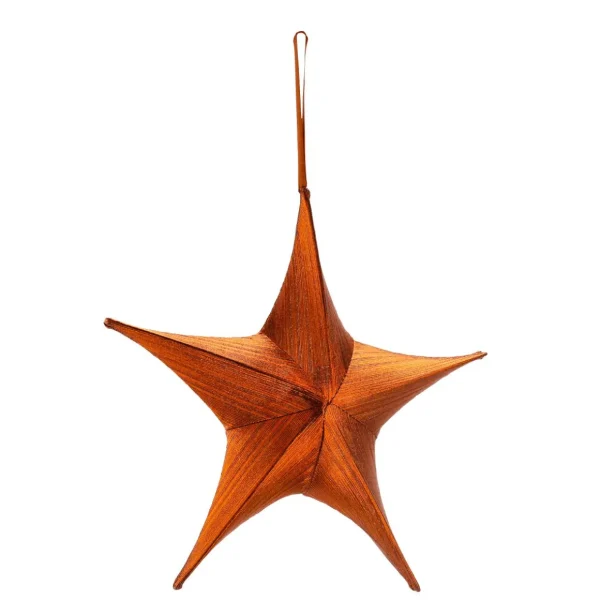 Xxl Weihnachtsdeko | Weihnachtssterne^DecoWoerner Deko Stoff-Faltstern, Kupfer Metallic, Mit Reißverschluss orange