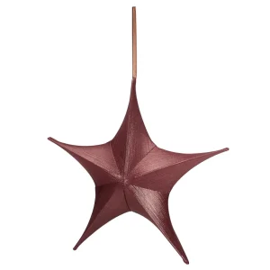 Weihnachtssterne^DecoWoerner Deko Stoff-Faltstern Kupfer Mit Reißverschluss, 40 Cm braun