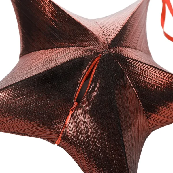 Xxl Weihnachtsdeko | Weihnachtssterne^DecoWoerner Deko Stoff-Faltstern, Kupfer Metallic, Mit Reißverschluss orange