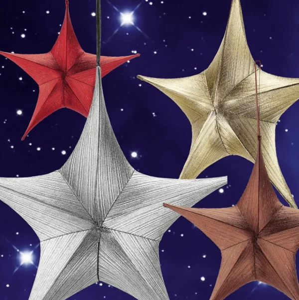 Weihnachtssterne^DecoWoerner Deko Stoff-Faltstern Kupfer Mit Reißverschluss, 40 Cm braun