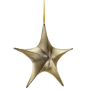 Weihnachtssterne^DecoWoerner Deko Stoff-Faltstern Schwarz Mit Reißverschluss, 40 Cm gold