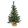 Tischbäume & Tannenzweige^DecoWoerner Deko Tannenbaum Mit LED Und Jutesack 60 Cm grün