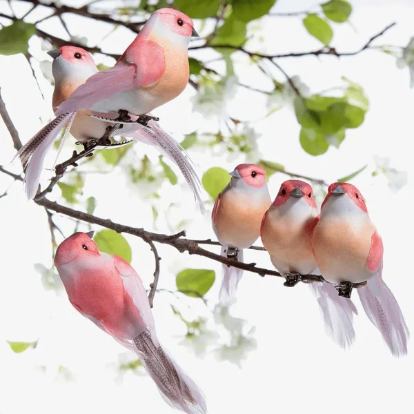 Dekotiere | Frühlingsdeko^DecoWoerner Deko Vögel 10 Cm, 6 Stück rosa