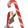Naturdeko | Xxl Weihnachtsdeko^DecoWoerner Deko-Aufsteller Weihnachtself Mit Zuckerstange grün