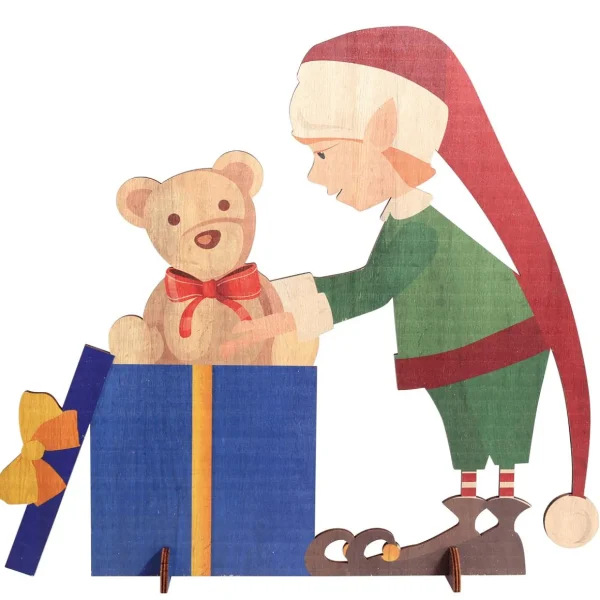 Naturdeko | Xxl Weihnachtsdeko^DecoWoerner Deko-Aufsteller Weihnachtself 88 X 73 Cm grün