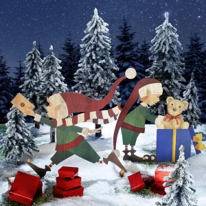 Naturdeko | Xxl Weihnachtsdeko^DecoWoerner Deko-Aufsteller Weihnachtself grün
