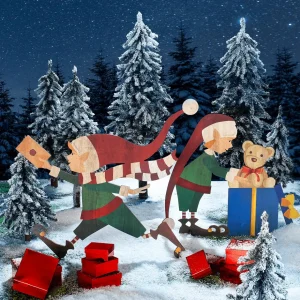 Naturdeko | Xxl Weihnachtsdeko^DecoWoerner Deko-Aufsteller Weihnachtself 88 X 73 Cm grün