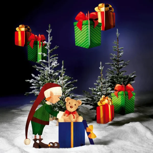 Naturdeko | Xxl Weihnachtsdeko^DecoWoerner Deko-Aufsteller Weihnachtself 88 X 73 Cm grün
