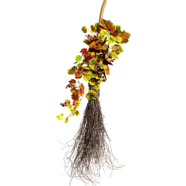 Herbstdeko^DecoWoerner Deko-Besen Aus Reisig, 125 Cm braun