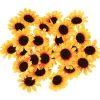 Streudeko | Herbstdeko^DecoWoerner Dekoblüten Sonnenblumen, Pack à 24 Stück gelb