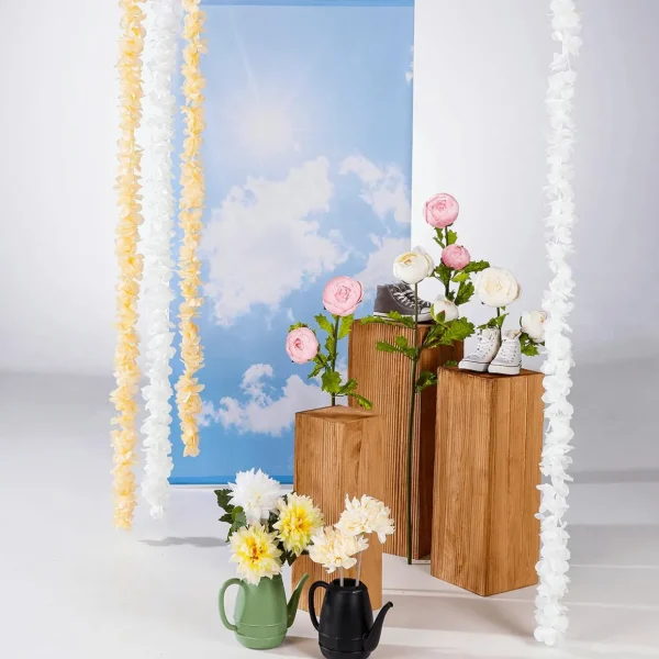 Girlanden & Ranken^DecoWoerner Dekoblüten-Girlanden, Pack à 3 Stück weiß