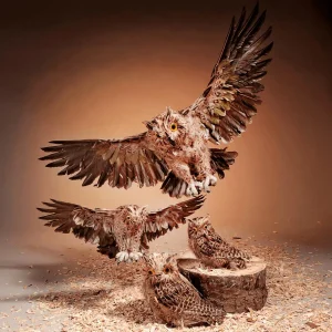 Herbstdeko^DecoWoerner Deko-Eule Sitzend, , 31 Cm Hoch braun