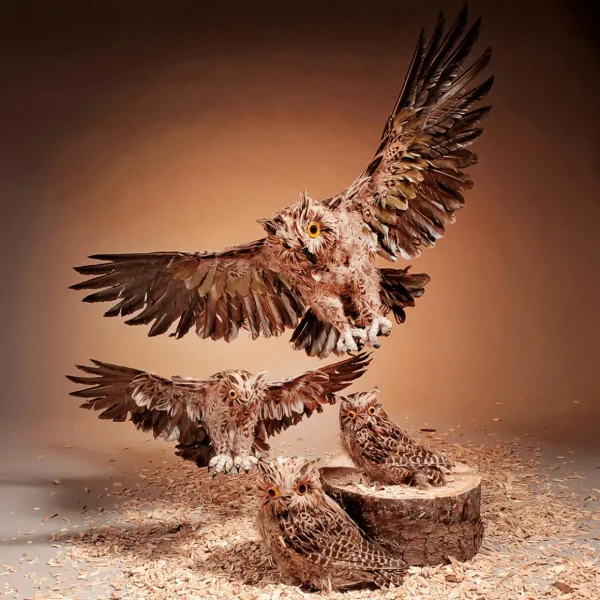 Herbstdeko^DecoWoerner Deko-Eule Sitzend, , 31 Cm Hoch braun