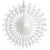 Winterdeko^DecoWoerner Dekofächer 50cmØ Papier B1 Schneeflocke weiß
